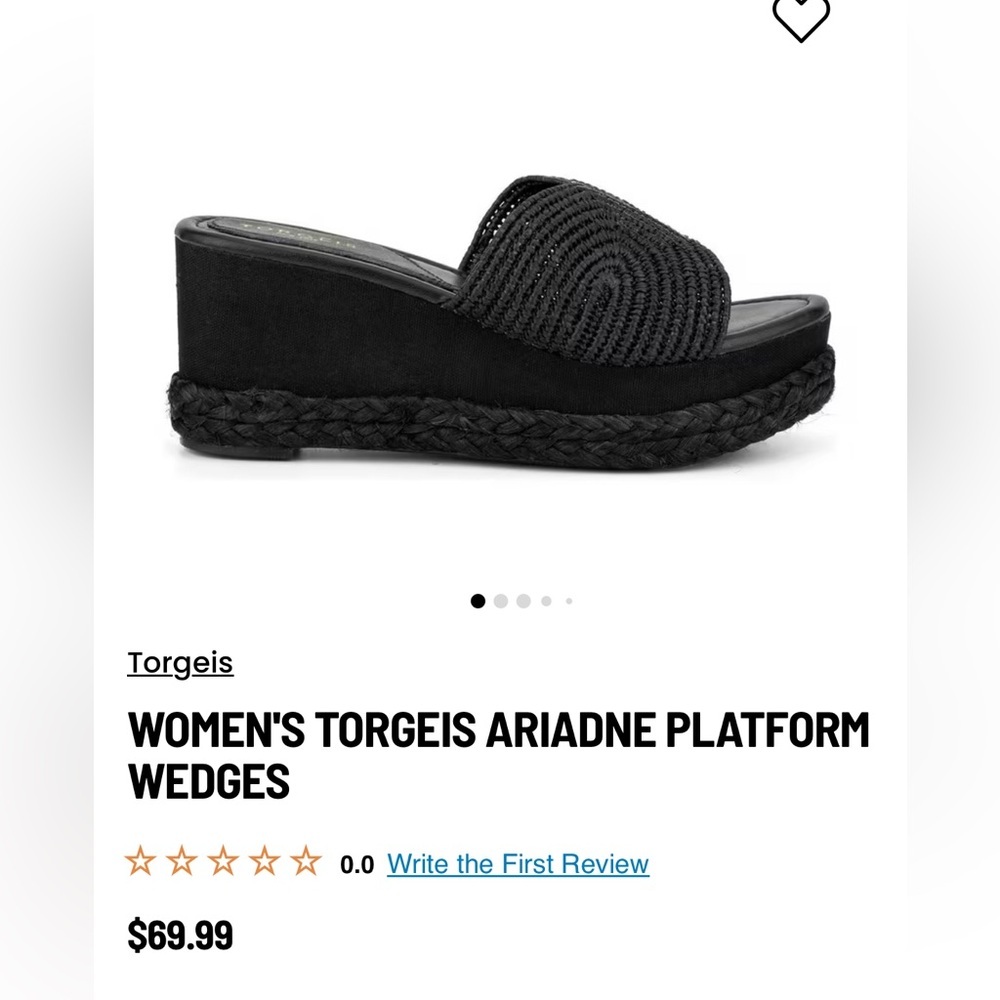 WOMEN'S TORGEIS ARIADNE PLATFORM WEDGES Black Size 9